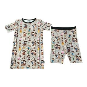 BOJC Western Mickey 2 Piece  Bamboo Pajama Set - Tan
